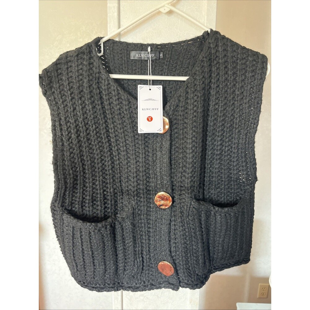 Black Vest W/ Big Buttons